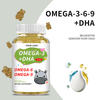 Kids Omega 3 6 9 DHA Gummies Boost Brain Development Improve Vision Strengthen Immunity Gluten Free Vegetarian Supplement