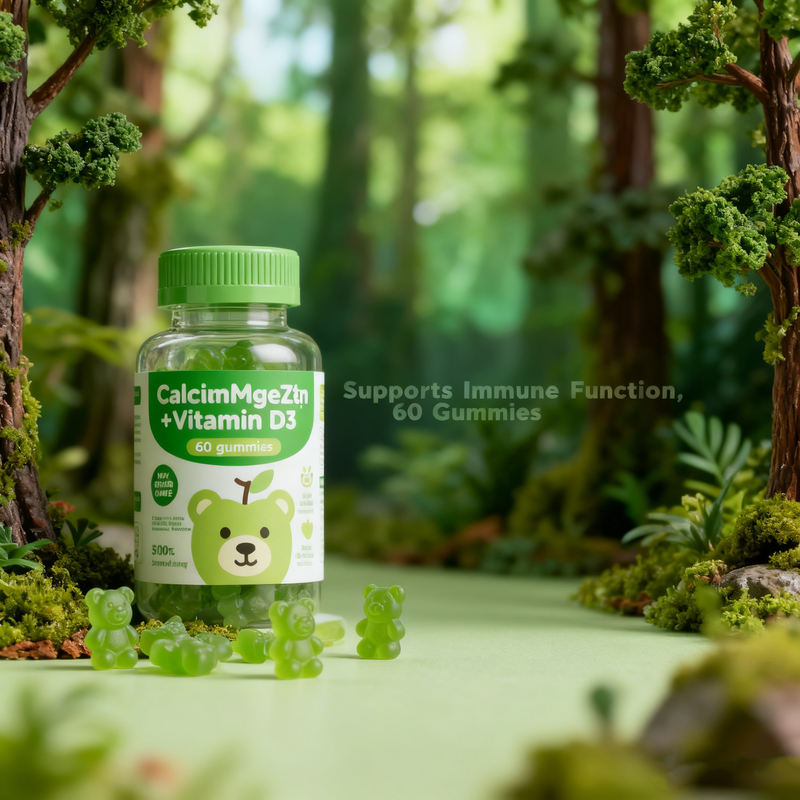 Kids Calcium Magnesium Zinc Vitamin D3 Gummies Support Bone Growth Improve Sleep Boost Immunity Healthy Nutritional Supplement