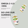 Kids Omega 3 6 9 DHA Gummies Boost Brain Development Improve Vision Strengthen Immunity Gluten Free Vegetarian Supplement