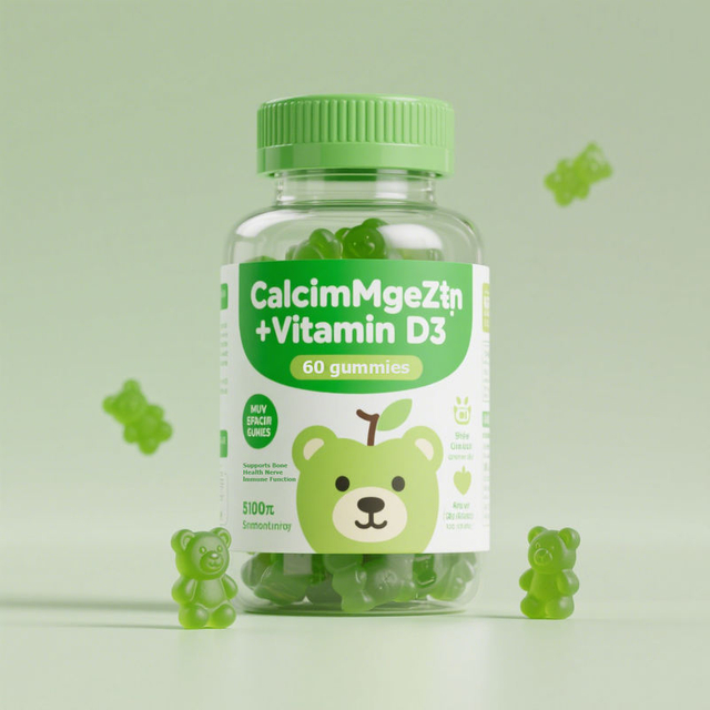Kids Calcium Magnesium Zinc Vitamin D3 Gummies Support Bone Growth Improve Sleep Boost Immunity Healthy Nutritional Supplement