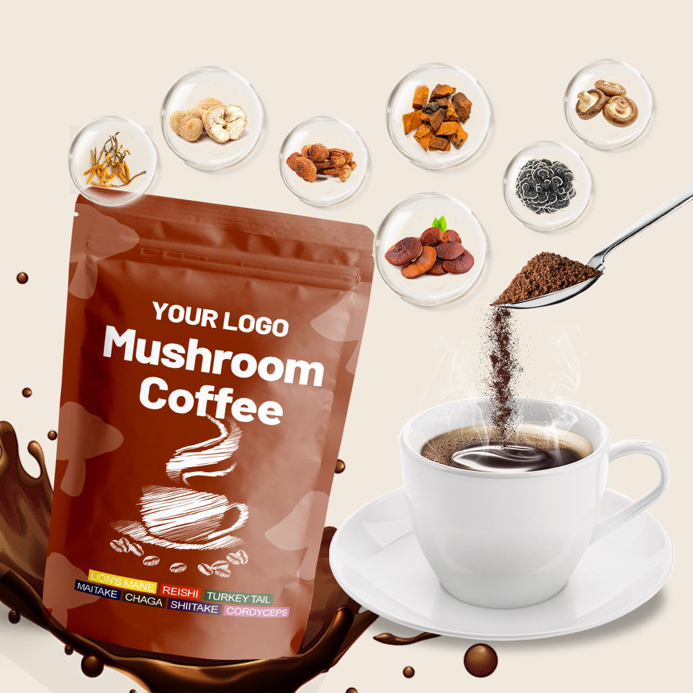Rich and smooth functional mushroom coffee served in a professional ceramic cup
