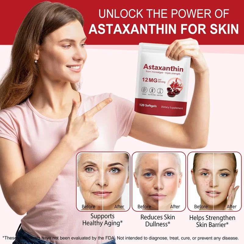 Allergen-free and non-GMO astaxanthin dietary supplement softgels